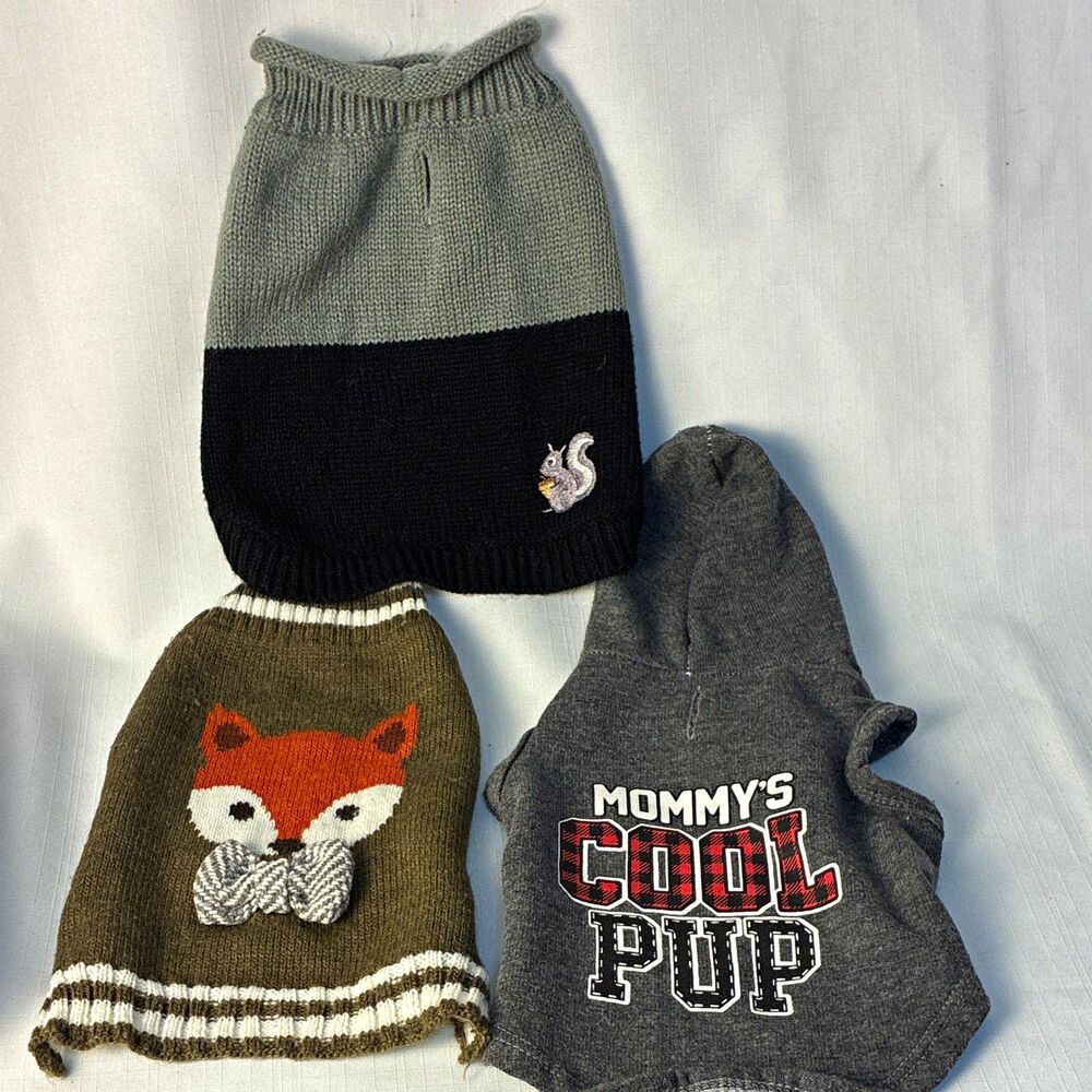 Small sz Breed Dog Sweater Hoodie Knit Warm Mommy’s Cool Pup” S FALL
